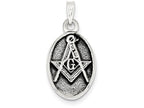 FJC Finejewelers Sterling Silver Antiqued Masonic Pendant Necklace - Chain Included