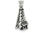 FJC Finejewelers Sterling Silver Antiqued Oil Derrick Pendant Necklace - Chain Included