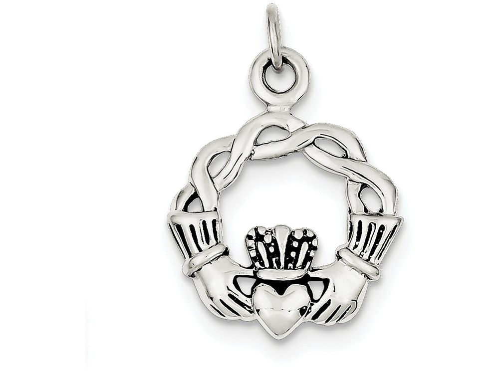 FJC Finejewelers Sterling Silver Antiqued Claddagh Pendant Necklace - Chain Included