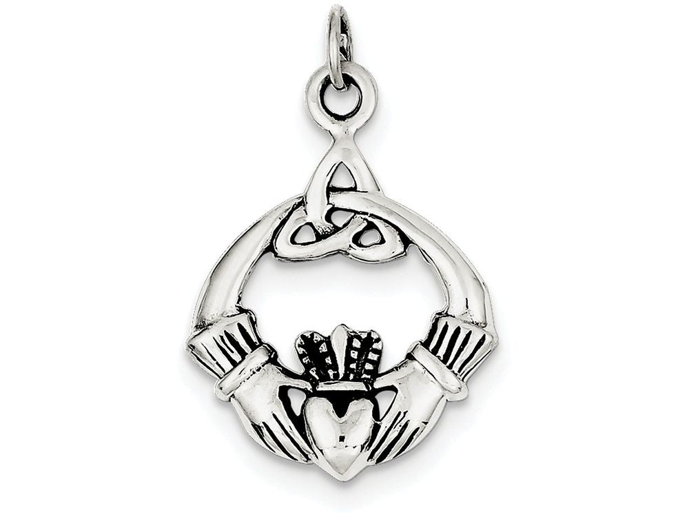 FJC Finejewelers Sterling Silver Antiqued Claddagh Pendant Necklace - Chain Included