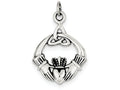 FJC Finejewelers Sterling Silver Antiqued Claddagh Pendant Necklace - Chain Included