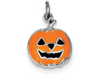 FJC Finejewelers Sterling Silver Orange Jack-a-lantern Charm