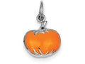 FJC Finejewelers Sterling Silver Orange Enameled Pumpkin Charm