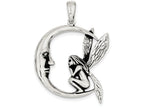 FJC Finejewelers Sterling Silver Antiqued Moon/fairy Pendant Necklace - Chain Included