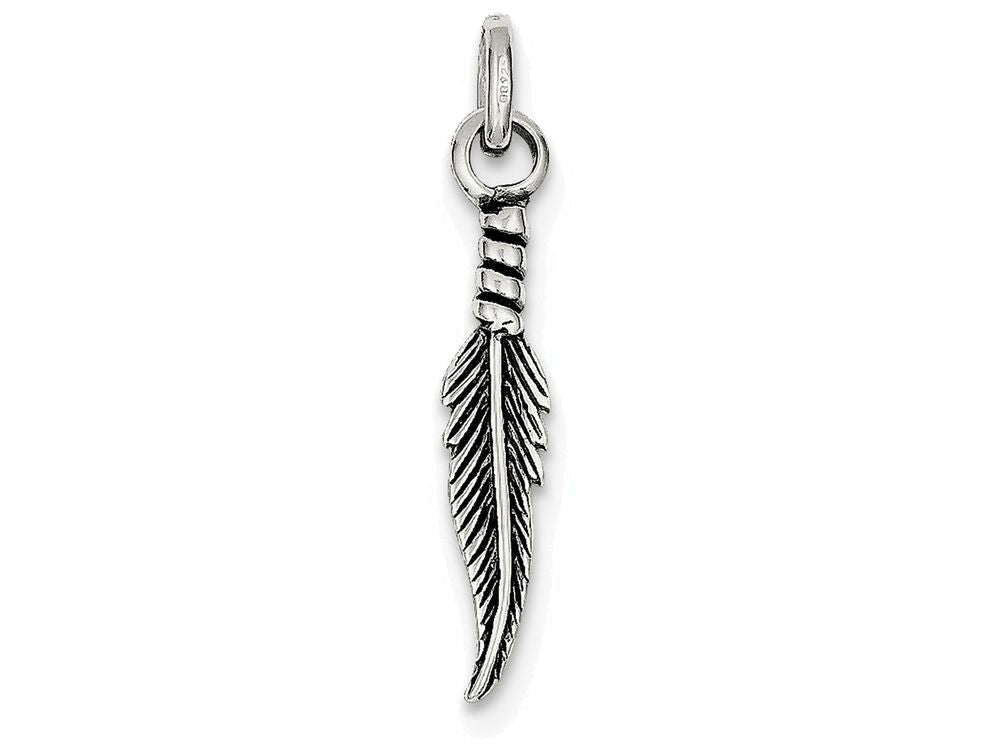 FJC Finejewelers Sterling Silver Antiqued Feather Charm