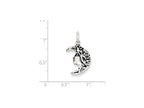 FJC Finejewelers Sterling Silver Antiqued Moon Charm