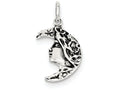 FJC Finejewelers Sterling Silver Antiqued Moon Charm