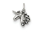 FJC Finejewelers Sterling Silver Antiqued Unicorn Head Charm