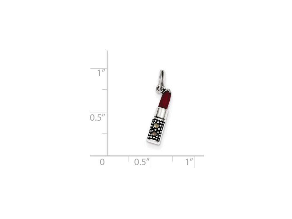 FJC Finejewelers Sterling Silver Enameled Lipstick Charm