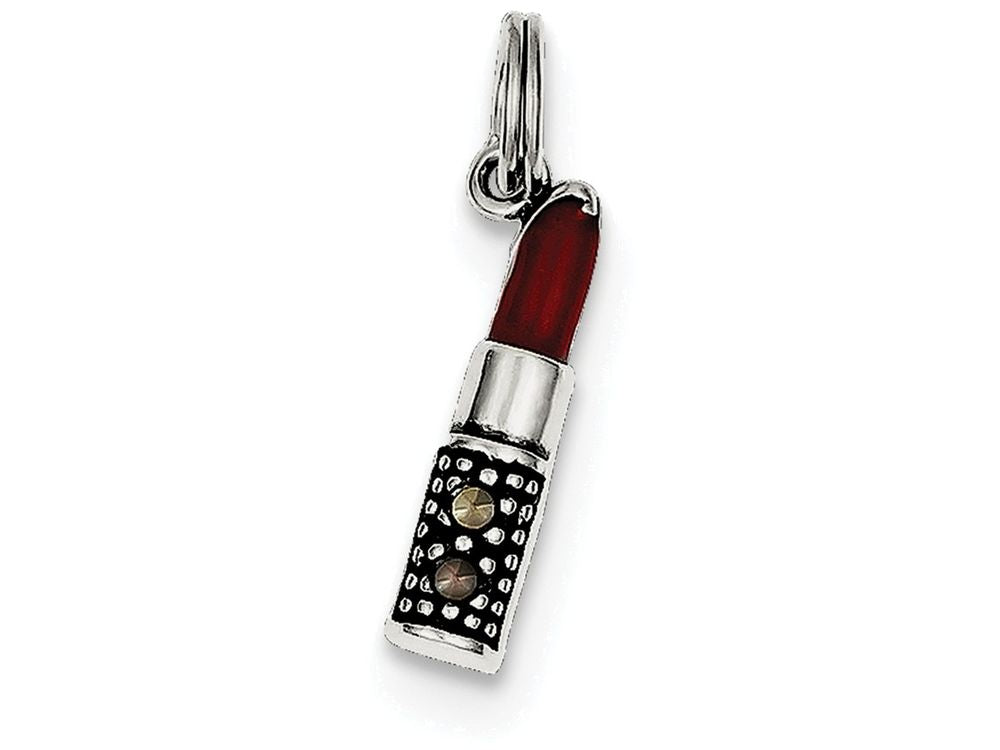 FJC Finejewelers Sterling Silver Enameled Lipstick Charm