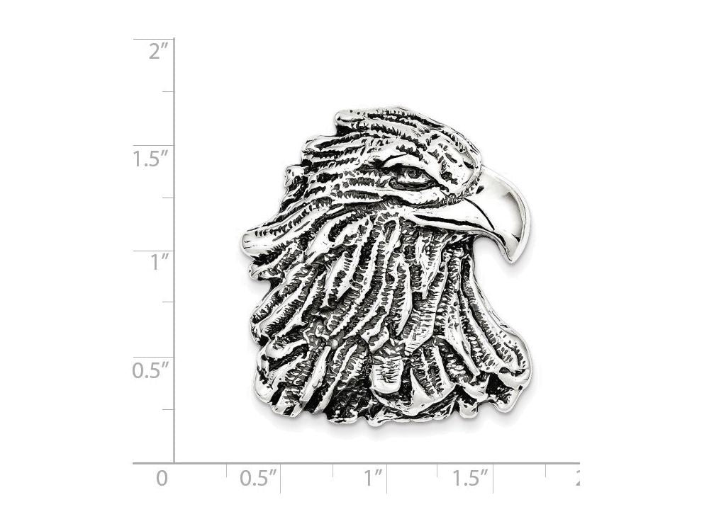 FJC Finejewelers Sterling Silver Antiqued Eagle Head Pendant Necklace - Chain Included