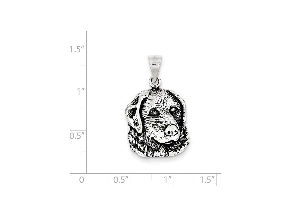 FJC Finejewelers Sterling Silver Antiqued Dog Charm