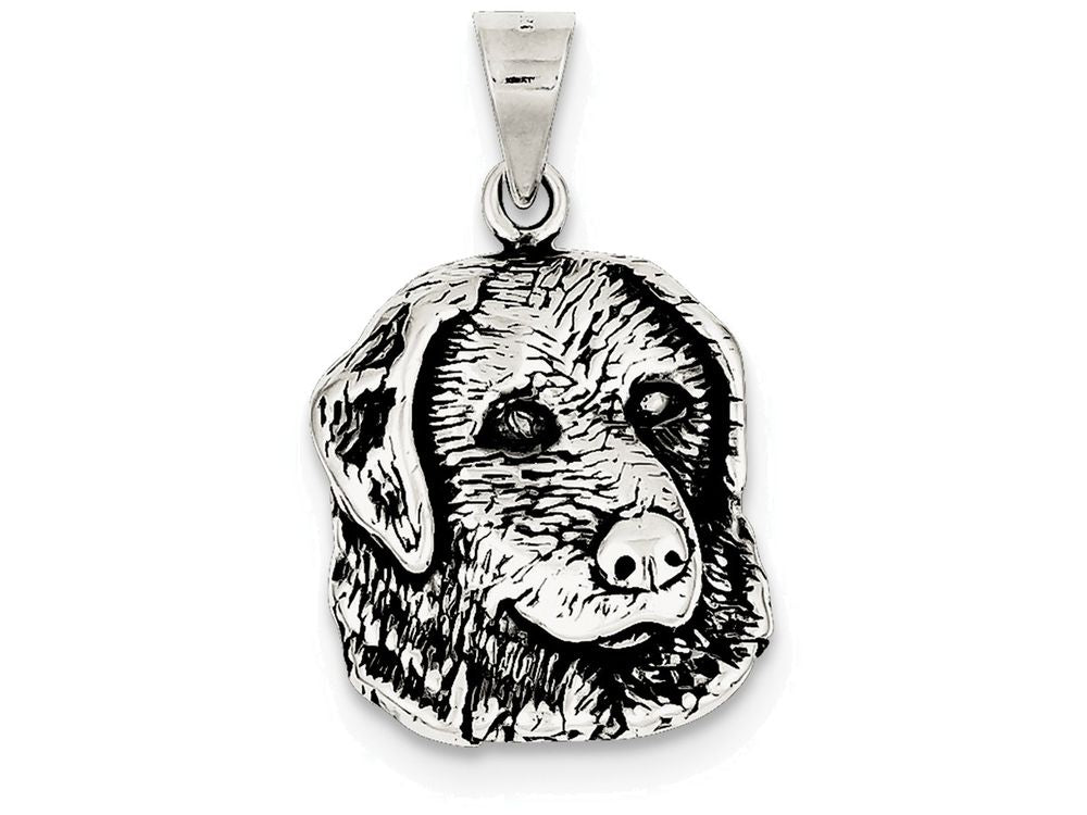 FJC Finejewelers Sterling Silver Antiqued Dog Charm