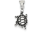 FJC Finejewelers Sterling Silver Antiqued Turtle Charm