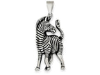 FJC Finejewelers Sterling Silver Antiqued Zebra Pendant Necklace - Chain Included