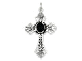 FJC Finejewelers Sterling Silver Onyx Cross Pendant Necklace - Chain Included