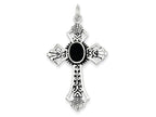 FJC Finejewelers Sterling Silver Onyx Cross Pendant Necklace - Chain Included