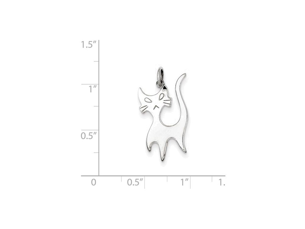 FJC Finejewelers Sterling Silver Cat Charm