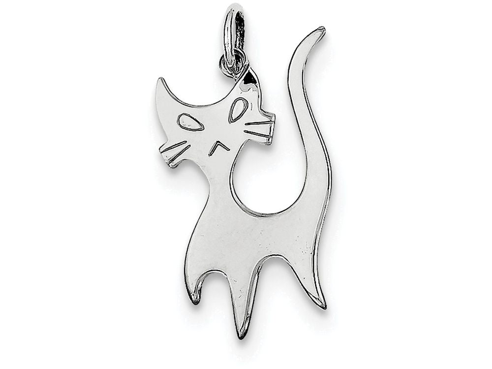FJC Finejewelers Sterling Silver Cat Charm