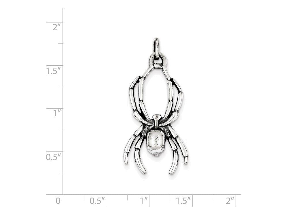FJC Finejewelers Sterling Silver Antiqued Spider Pendant Necklace - Chain Included
