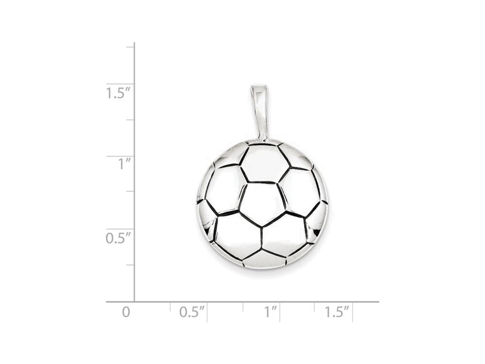 FJC Finejewelers Sterling Silver Antiqued Soccer Ball Pendant Necklace - Chain Included