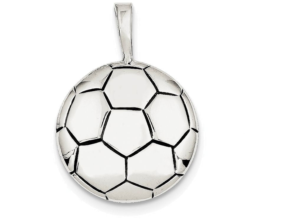FJC Finejewelers Sterling Silver Antiqued Soccer Ball Pendant Necklace - Chain Included