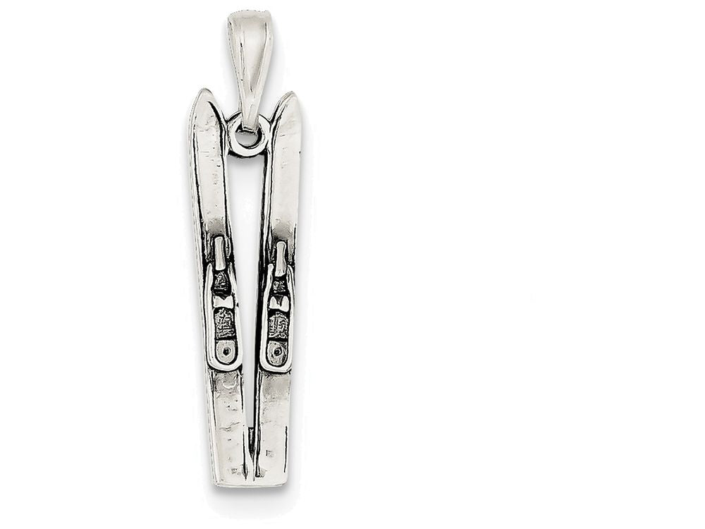 FJC Finejewelers Sterling Silver Antiqued Ski's Charm