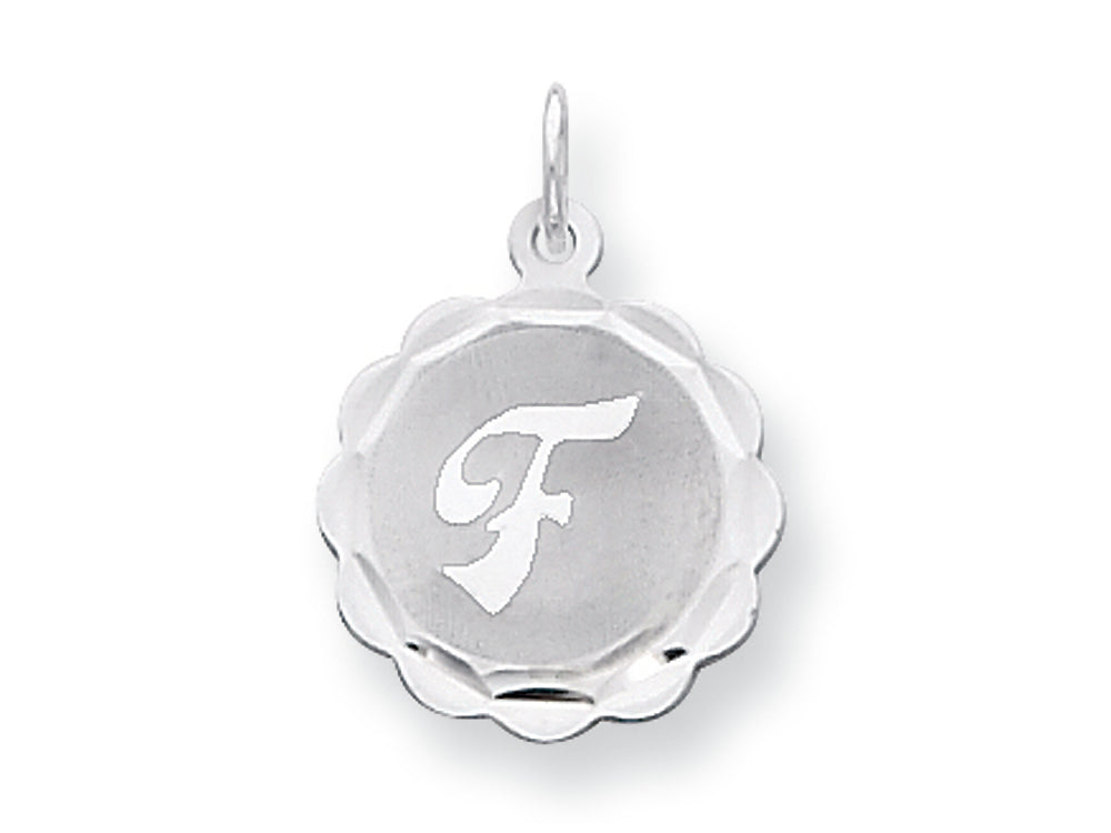 FJC Finejewelers Sterling Silver Brocaded Initial F Charm