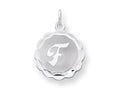 FJC Finejewelers Sterling Silver Brocaded Initial F Charm