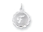 FJC Finejewelers Sterling Silver Brocaded Initial F Charm