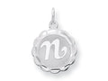 FJC Finejewelers Sterling Silver Brocaded Initial N Charm