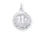 FJC Finejewelers Sterling Silver Brocaded Initial N Charm