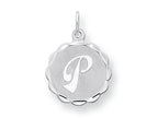 FJC Finejewelers Sterling Silver Brocaded Initial P Charm