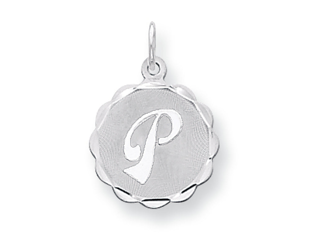 FJC Finejewelers Sterling Silver Brocaded Initial P Charm