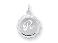 FJC Finejewelers Sterling Silver Brocaded Initial R Charm