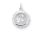 FJC Finejewelers Sterling Silver Brocaded Initial R Charm