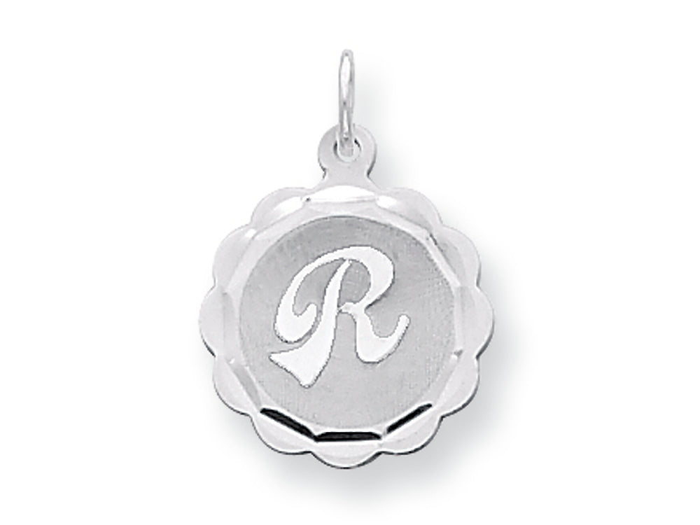 FJC Finejewelers Sterling Silver Brocaded Initial R Charm