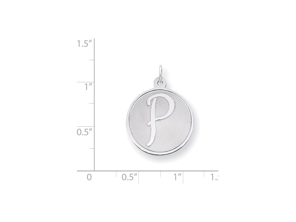 FJC Finejewelers Sterling Silver Brocaded Initial P Charm
