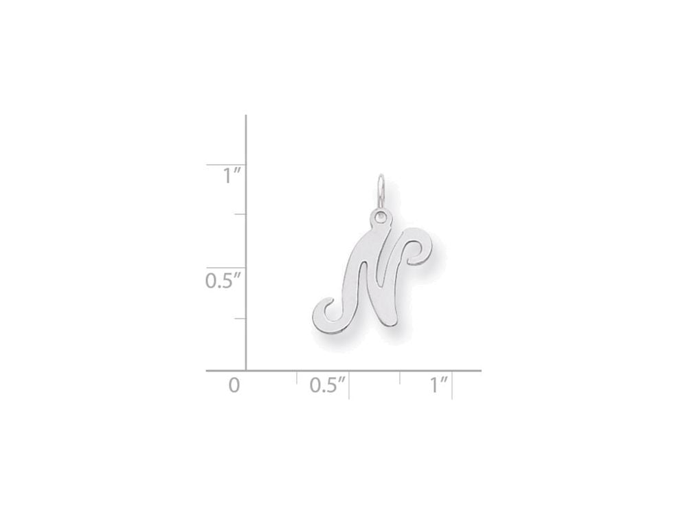 FJC Finejewelers Sterling Silver Stamped Initial N Charm