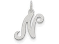 FJC Finejewelers Sterling Silver Stamped Initial N Charm