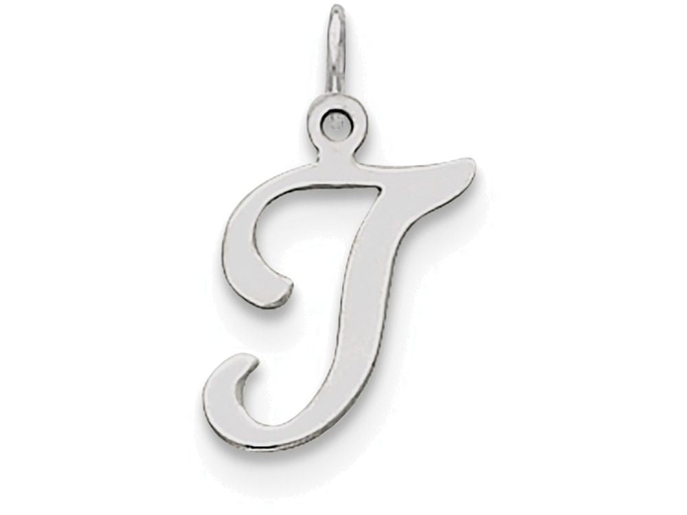 FJC Finejewelers Sterling Silver Stamped Initial T Charm