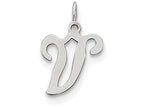 FJC Finejewelers Sterling Silver Stamped Initial V Charm