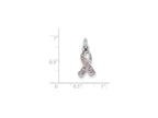 FJC Finejewelers Sterling Silver Enameled Pink Ribbon Charm