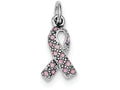 FJC Finejewelers Sterling Silver Enameled Pink Ribbon Charm