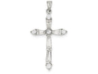 FJC Finejewelers Sterling Silver Cubic Zirconia Cross Pendant Necklace - Chain Included