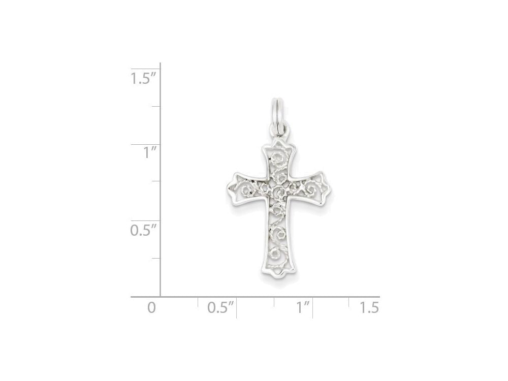 FJC Finejewelers Sterling Silver Filigree Cross Charm