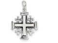 FJC Finejewelers Sterling Silver Antiqued Jerusalem Crusader Pendant Necklace - Chain Included