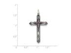 FJC Finejewelers Sterling Silver February Birth Month Cross Pendant Necklace - Chain Included