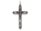 FJC Finejewelers Sterling Silver February Birth Month Cross Pendant Necklace - Chain Included