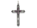 FJC Finejewelers Sterling Silver February Birth Month Cross Pendant Necklace - Chain Included
